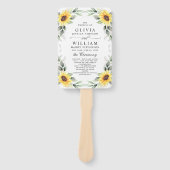 ひまわりエレガントの緑のフローラ結婚式 プログラム ハンドファン (正面)