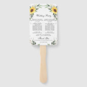 ひまわりエレガントの緑のフローラ結婚式 プログラム ハンドファン (裏面)