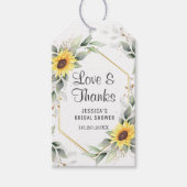 ひまわりエレガントの緑のブライダルシャワーありがとう ギフトタグ (正面)