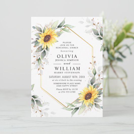 ひまわりエレガントの緑のリハーサルディナー 招待状 (スタンド正面)