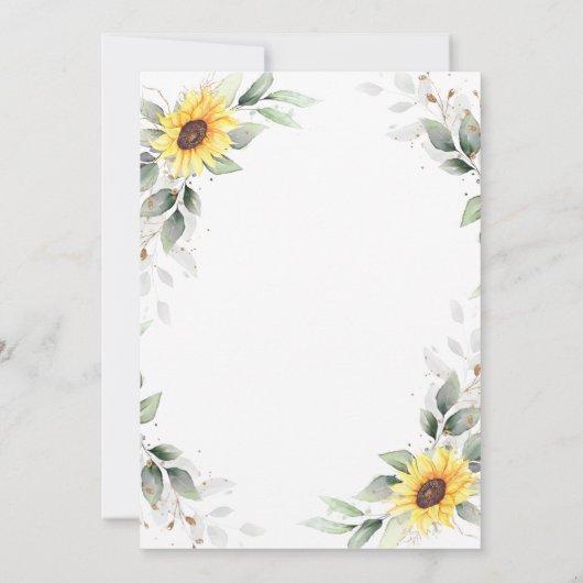 ひまわりエレガントの緑のリハーサルディナー 招待状 (裏面)