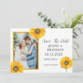 ひまわりエレガントの黄モダン色フローラ写真 セーブザデート (スタンド正面)