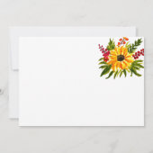 ひまわりエレガントの黄モダン色フローラ写真 セーブザデート (裏面)