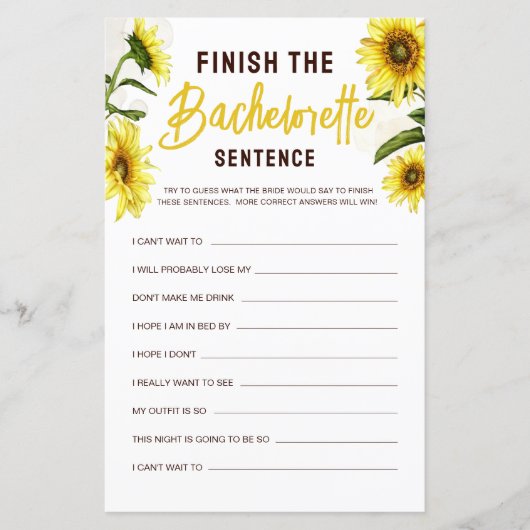 ひまわりエレガントはSentence Game Sheetを終了 (正面)