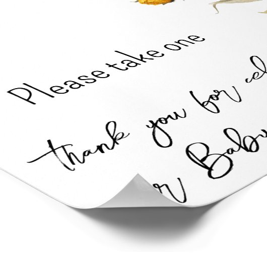 ひまわりエレガントぼほフローラ赤ちゃんシャワーの好意 ポスター (角)