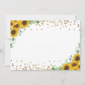 ひまわりエレガントアーチ金ゴールドグリッターバプテスマ写真 招待状 (裏面)