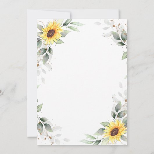 ひまわりエレガントグリーンフローラブライダルブランチ 招待状 (裏面)