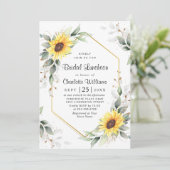 ひまわりエレガントグリーンリーフローラブライダル昼食会 招待状 (スタンド正面)