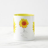 ひまわりエレガントコーヒーマグ（名前&モノグラム） マグカップ (中央)