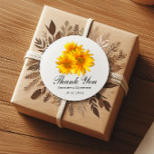 ひまわりエレガントサンフラワーサンキューイエローフローラ結婚ズ ラウンドシール