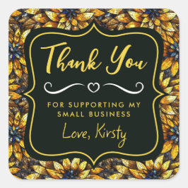 ひまわりエレガントステンドグラス小規模企業 スクエアシール