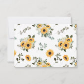 ひまわりエレガントセージ緑の結婚式RSVPカード 出欠カード (裏面)