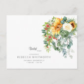 ひまわりエレガントトスカーナブライダルシャワー インビテーションポストカード (正面)