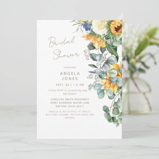 ひまわりエレガントトスカーナブライダルシャワー 招待状 (スタンド正面)