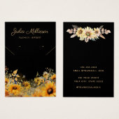 ひまわりエレガントネックレスイヤリング表示カード (正面&裏面)