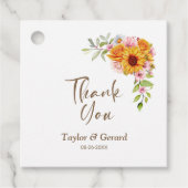 ひまわりエレガントバラフローラ結婚サンキュー フェイバータグ (正面)