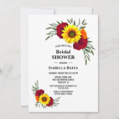 ひまわりエレガントバーガンディバラブライダルシャワー 招待状 (正面)