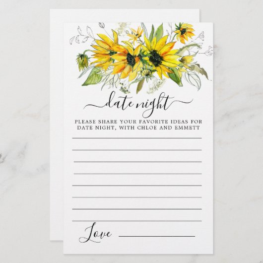 ひまわりエレガントフローラデイトナイトカード (正面/裏面)