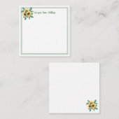 ひまわりエレガントフローラモノグラムの ノートカード (正面/裏面)