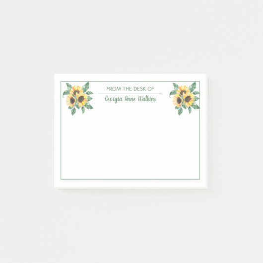 ひまわりエレガントフローラ先生モノグラムの ポストイット (正面)