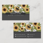 ひまわりエレガントフローラ名刺テンプレート 名刺 (正面/裏面)