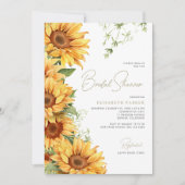 ひまわりエレガントフローラ緑ブライダルシャワー 招待状 (正面)