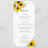 ひまわりエレガントフローラ緑結婚のメニュー プログラム (正面/裏面)