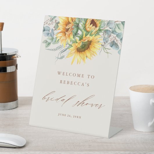 ひまわりエレガントブライダルシャワーへようこそ 台座サイン (インサイチュ)