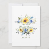 ひまわりエレガントブライダルシャワーゲームカード 招待状 (裏面)