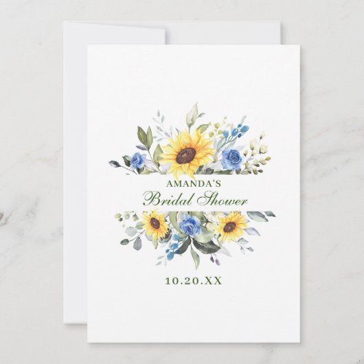 ひまわりエレガントブライダルシャワーゲームカード 招待状 (裏面)