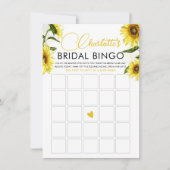 ひまわりエレガントブライダルシャワービンゴゲームカード 招待状 (正面)