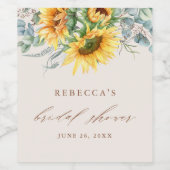 ひまわりエレガントブライダルシャワー ワインラベル (シングルラベル)