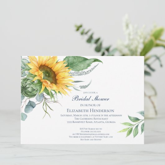 ひまわりエレガントブライダルシャワー 招待状 (スタンド正面)