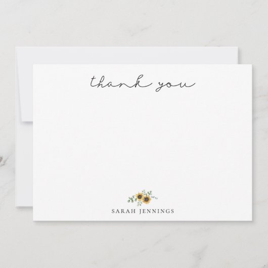 ひまわりエレガントユーカリありがとう ノートカード (正面)