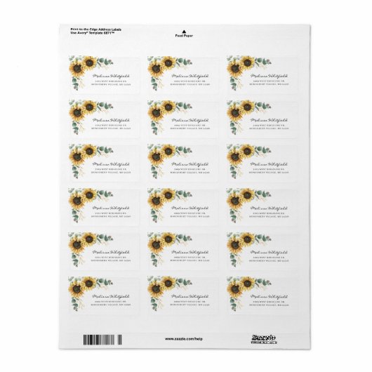 ひまわりエレガントユーカリフローラアドレス ラベル (フルシート)