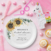 ひまわりエレガントユーカリフローラブライダルシャワー ペーパープレート (パーティー)
