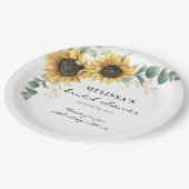 ひまわりエレガントユーカリフローラブライダルシャワー ペーパープレート (アングル)