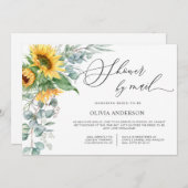 ひまわりエレガントユーカリブライダルシャワーバイメール 招待状 (正面/裏面)