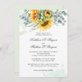 ひまわりエレガントユーカリプタス結婚スプラッシュ 招待状 (正面/裏面)