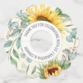 ひまわりエレガントユーカリ結婚式の引き出物 ワイングラスタグ (正面)