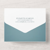 ひまわりエレガントレースひもライトウェディングRSVP オールインワン招待状 (裏面)