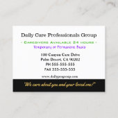 ひまわりエレガント介護者ヘルパー 名刺 (裏面)