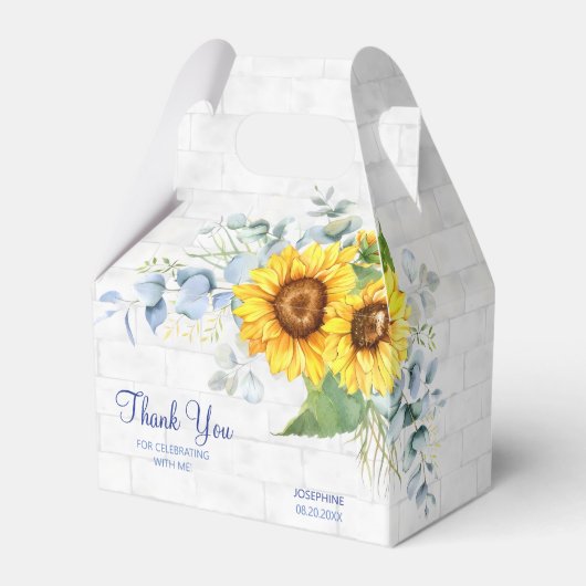 ひまわりエレガント壁煉瓦フローラ誕生日 フェイバーボックス (裏面サイド)