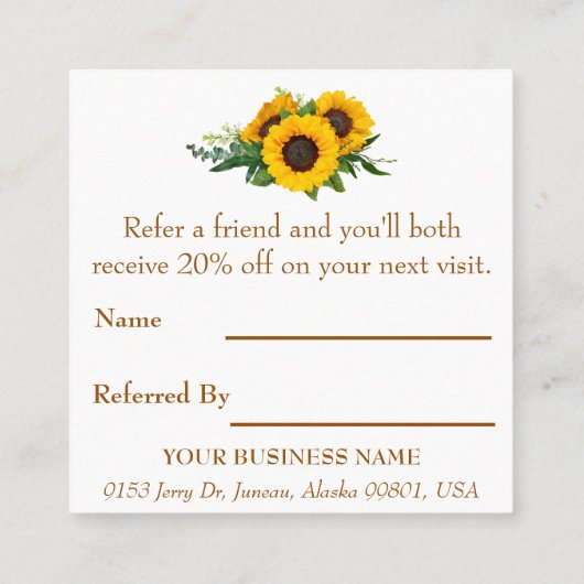 ひまわりエレガント小規模企業  紹介カード (裏面)