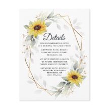 ひまわりエレガント幾何素朴金ゴールド結婚の