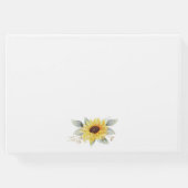 ひまわりエレガント幾何素朴金ゴールド結婚の ゲストブック (裏面)