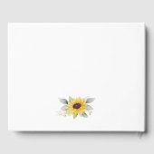 ひまわりエレガント幾何素朴金ゴールド結婚の ゲストブック (裏面)