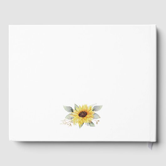 ひまわりエレガント幾何素朴金ゴールド結婚の ゲストブック (裏面)