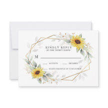 ひまわりエレガント幾何素朴金ゴールド結婚の