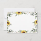 ひまわりエレガント幾何素朴金ゴールド結婚の 出欠カード (裏面)